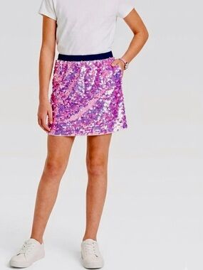 J. CREW Crewcuts Sparkling Sequin Purple Pink Mini Skirt